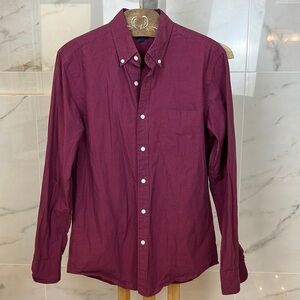 J Crew Men’s Shirt, Red & Navy Mini Check, Slim Fit, Size M